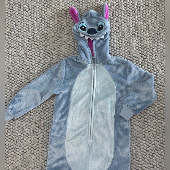 Size 12 Stitch Costume Cozy Blue Hooded Onesie - Picture 3 of 9